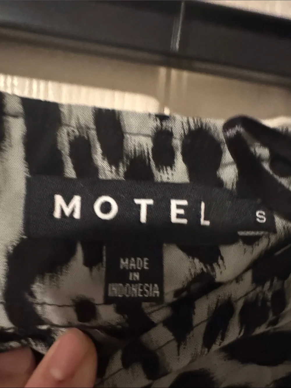 Motel Rocks Black & Gray Leopard Mini Skirt